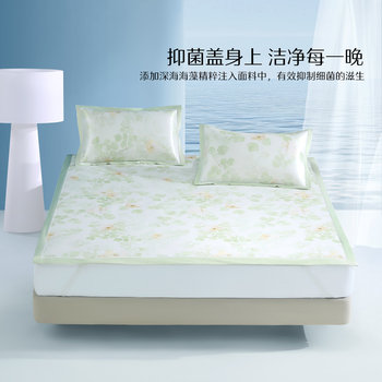 Mercury Home Textiles Washable Printed Ice Silk Mat Antibacterial two/3 Piece Set Foldable Summer 24 Years New Product