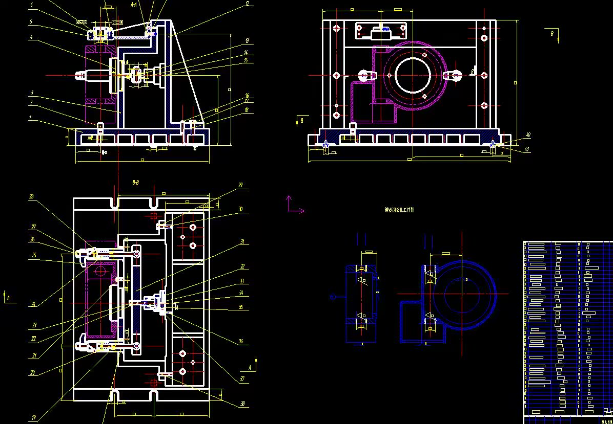 减速箱体零件工艺规程及加工φ52H8孔夹具设计2D图机械CAD素材 - 图2