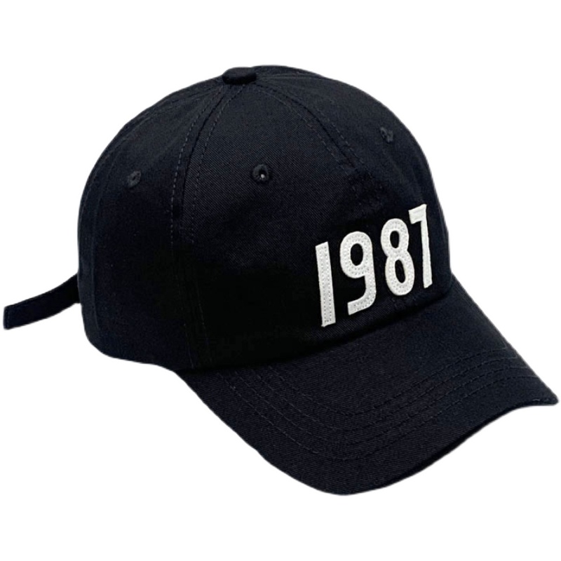 1987数字帽子女春夏新款棒球帽男休闲鸭舌帽软顶街头学生明星同款 - 图3