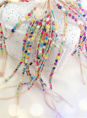 编织巧克力糖果色招桃花幸运草