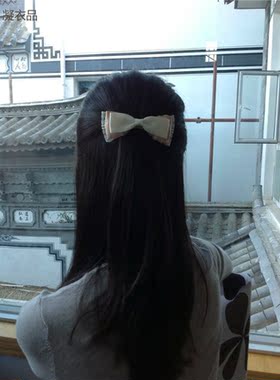 韩版头饰淑女风发夹蕾丝蝴蝶结
