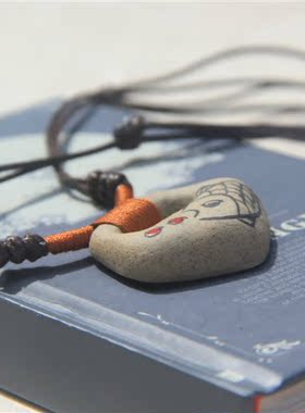 手工情侣长款文艺风皮质毛衣链