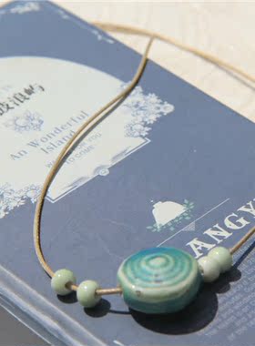 手工编织陶瓷短款文艺风锁骨链