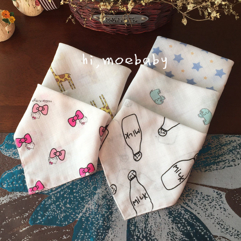 新生儿8层透气婴儿宝宝纯棉纱布按扣口水巾三角巾围嘴围兜无荧光,淘宝优惠券,粉丝福利购,淘宝优惠卷