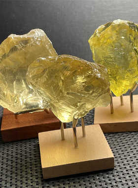 招财天然黄水晶原石摆件