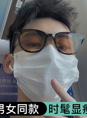 黑框茶色墨镜女潮2022年新款太阳眼镜女防紫外线网红圆脸大脸显瘦