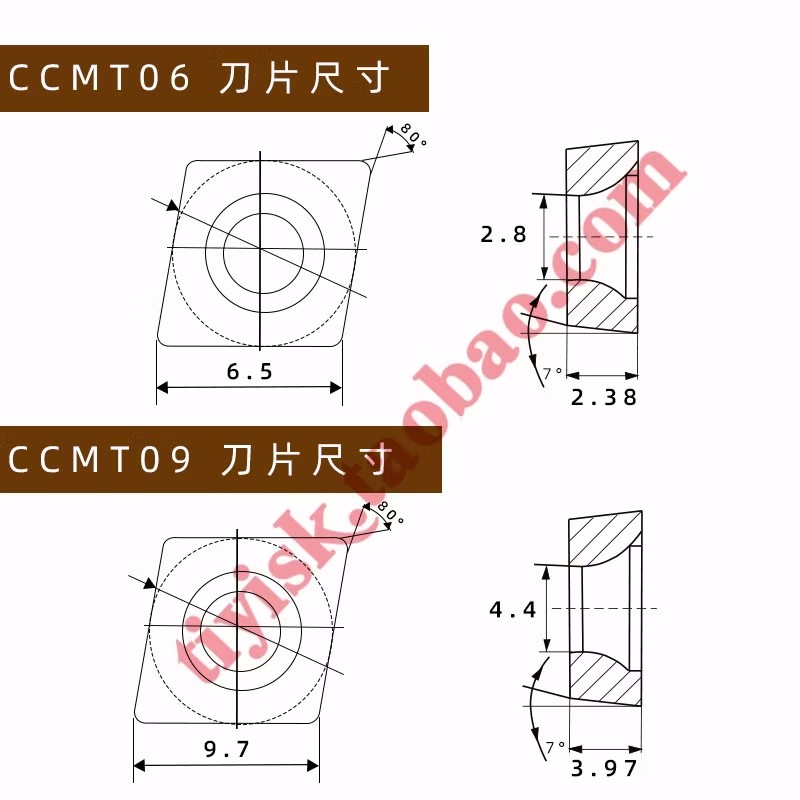 数控刀片小菱形刀片CCMT060204 CCMT09T304 09T308钢件不锈钢铸件 - 图0