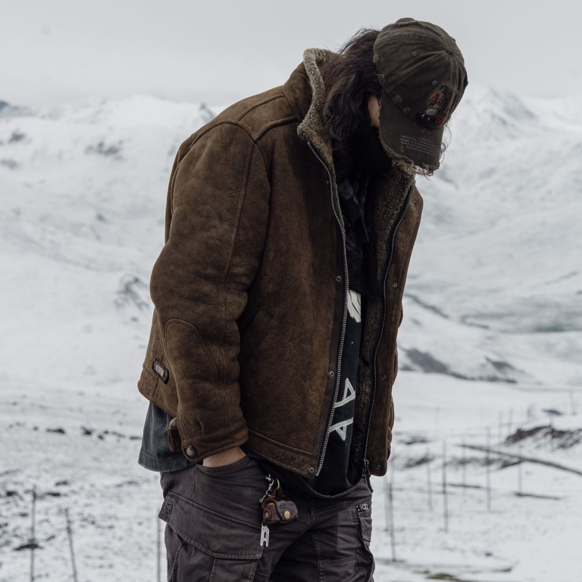 T76060-男款皮毛一体复古水洗做旧工艺保暖皮草休闲外套高领夹克,淘宝优惠券,粉丝福利购,淘宝优惠卷