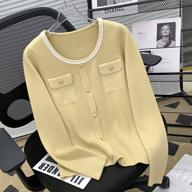 宽松显瘦【80-200斤】洋气小香风针织上衣女秋冬圆领时尚花边毛衣,淘宝优惠券,粉丝福利购,淘宝优惠卷