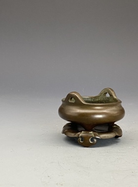 伴庐香堂苏工精品小琴炉迷你mini冲耳套炉炉陈设摆放高口径5.5cm