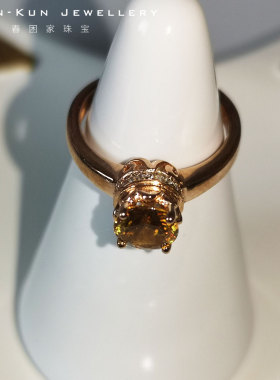 珠宝纯银巧克力色天然莲花座戒指