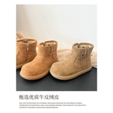 Детские удерживающие тепло короткие сапоги, зимние ботинки для мальчиков, из натуральной кожи, подходит для подростков