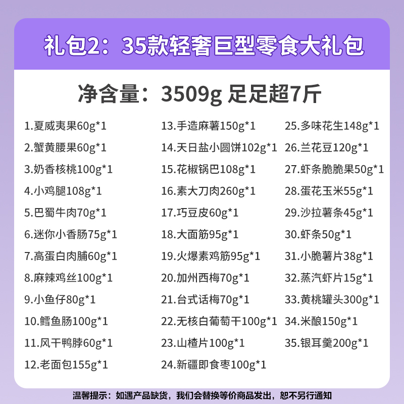 良品铺子高端零食大礼包整箱小吃超大巨型包送女友生日情人节礼物