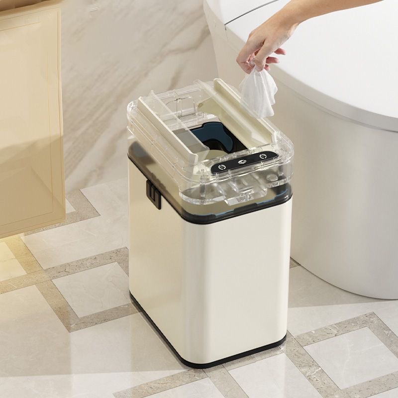 智能感应式垃圾桶家用带盖卫生间厕所厨房客厅办公室自动打包双开 - 图1