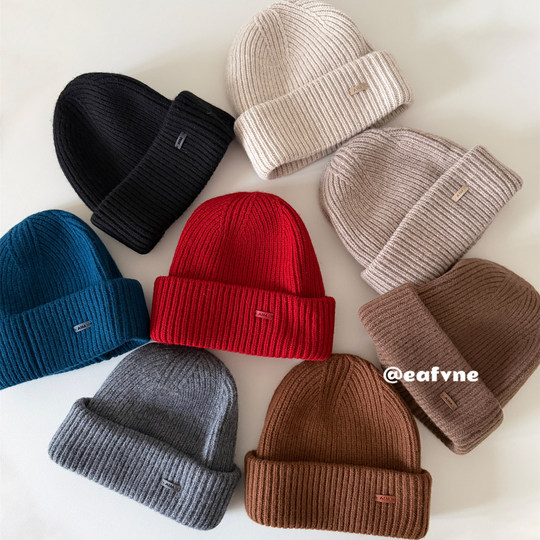 Hat gloves all wool suit solid color basic style