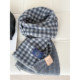 100% pure wool British blue small plaid scarf