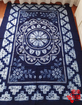 Yunnan Dali boutique handmade zdyeing table cloth hanging curtain table cloth-New garden flowers (195 x 145CM)