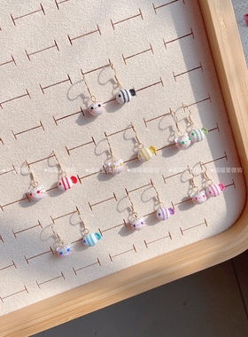 微钩可爱猫咪小鱼耳坠戒指手链项链，80蕾丝线纯手工钩织