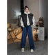 Coco Huanjie autumn and winter washed hip-lifting pima cotton plus velvet strips smiling face straight women's long casual sports pants