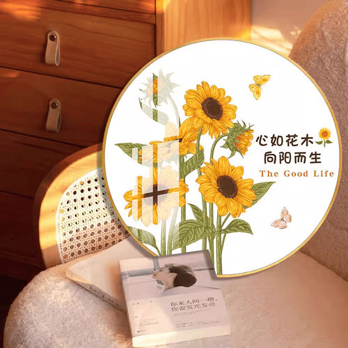 向日葵十字绣2026新款线绣客厅餐厅画简约现代花卉小件手工自己绣 - 图0