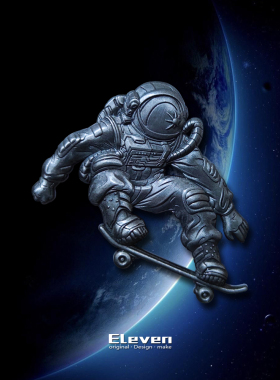 eleven原创太空宇航员3d立体胸针