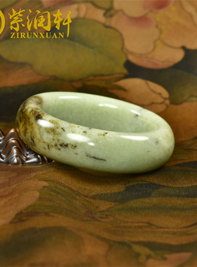 和田玉黄玉籽料手镯肥厚款留原皮