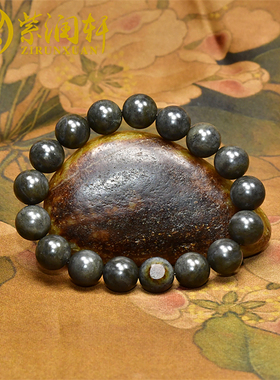 和田玉籽料手串水墨青花手链聚红