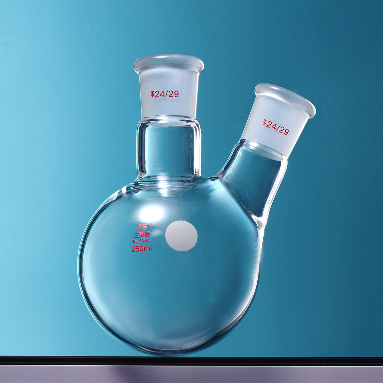 三爱思二口烧瓶斜直颈50-2000ml容量透明耐高温厚壁圆底蒸馏反应,淘宝优惠券,粉丝福利购,淘宝优惠卷