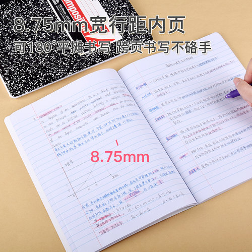 凯萨KAISA美式大理石笔记本凯撒薄脆大本子B5横线分栏平摊记事本 - 图2