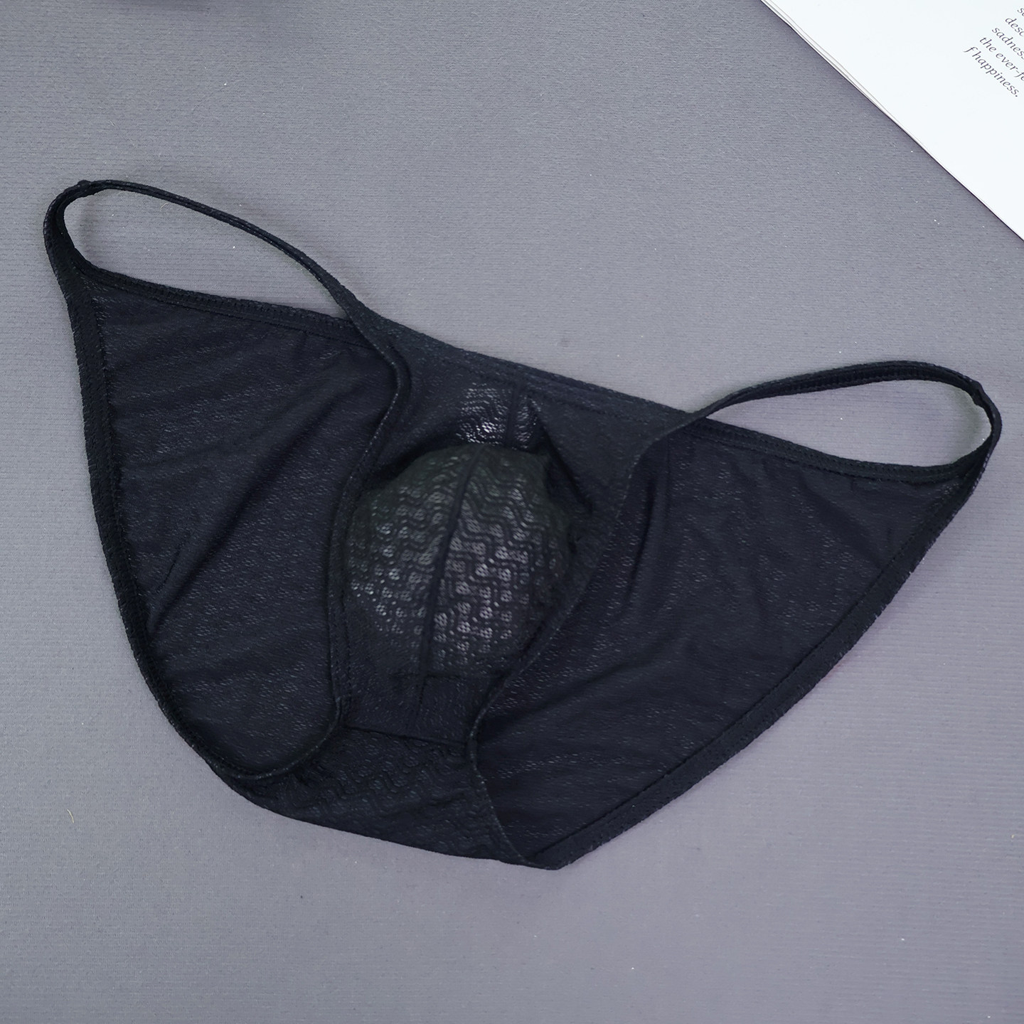 男士蕾丝内裤性感超薄款窄边高叉透明三角裤包臀提花透气速干裤衩,淘宝优惠券,粉丝福利购,淘宝优惠卷