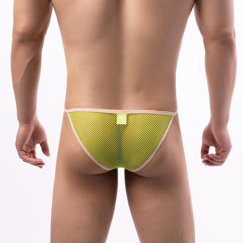 男士三角内裤全透明超性感透视网眼新款速干细带丁字裤夏低腰火辣,淘宝优惠券,粉丝福利购,淘宝优惠卷