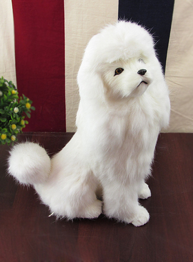 大号贵宾狗仿真结婚礼物摆件