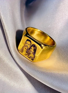 个性定制照片不锈钢戒指