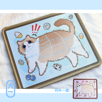 61 Original Long Hair Cat Punctuation Day Ensemble Personality Creative Bummy Cat Cute Lock Side Mouse Mat