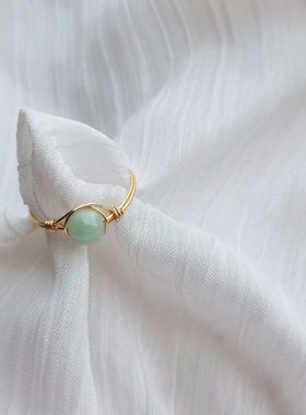 轻奢缅甸翡翠玉石原创包金戒指