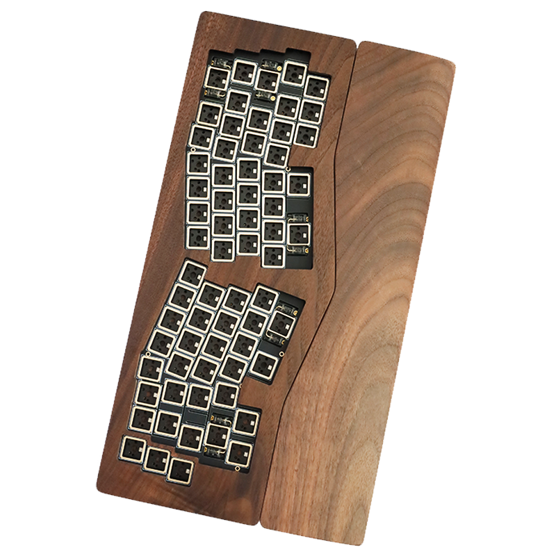 GX67 Alice胡桃木机械键盘套件QMK/VIA自由改键Gasket spring键盘-图3