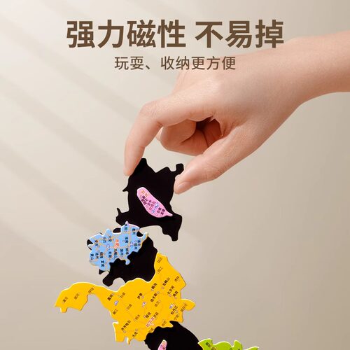 2026中国世界地图拼图小学生3到6岁儿童益智冰箱贴磁性磁力玩具 - 图1