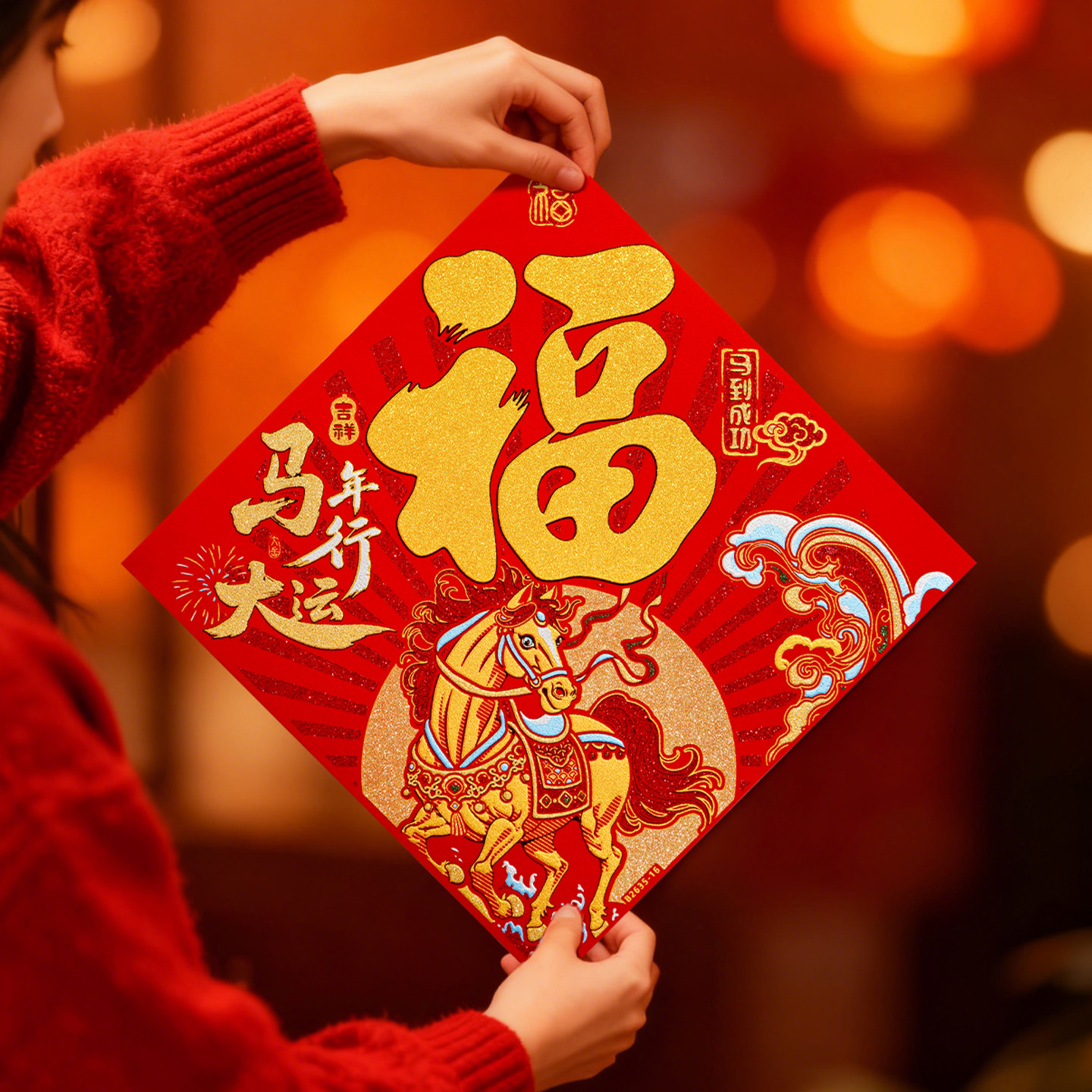 2026福字门贴金马送福马年生肖福字贴新年装饰门贴红色立体福字贴,淘宝优惠券,粉丝福利购,淘宝优惠卷