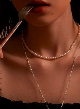 ZVT个性简约经典项链ins设计女士项链女颈链锁骨链珍珠项链
