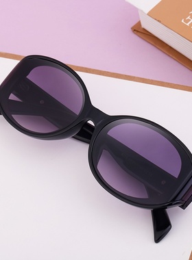欧美椭圆框时尚太阳镜女感户外防晒墨镜女跨境眼镜shades