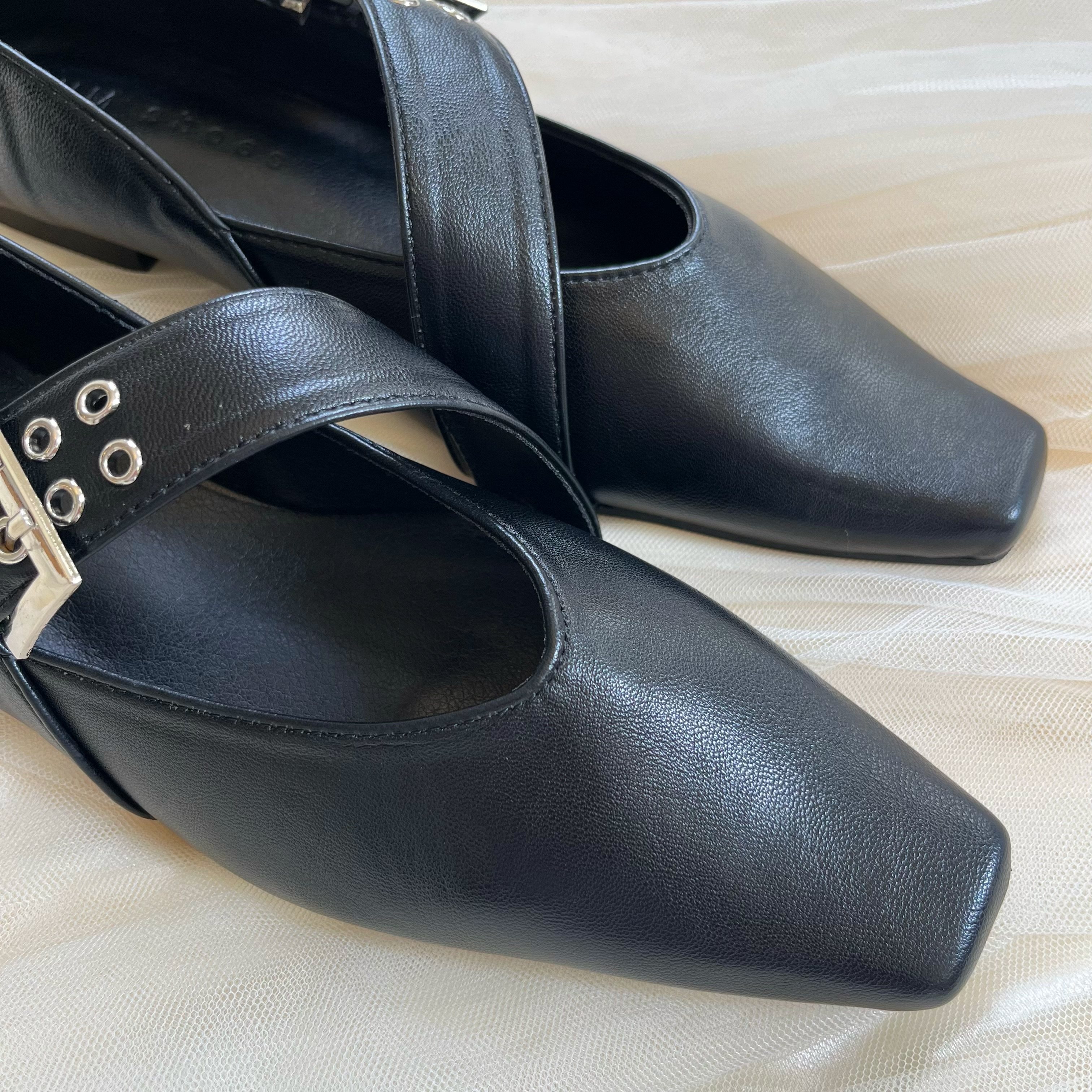 经典黑法式方头玛丽珍鞋女一字扣带铆钉平底浅口单鞋百搭复古女鞋,淘宝优惠券,粉丝福利购,淘宝优惠卷