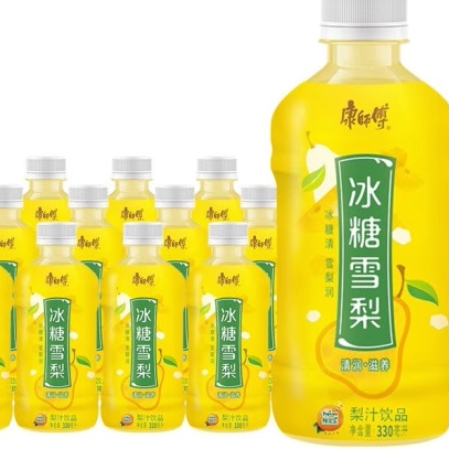 康师傅无糖冰红茶330ml*12瓶绿茶冰糖雪梨蜜桃乌龙酸梅汤整箱饮料 - 图2