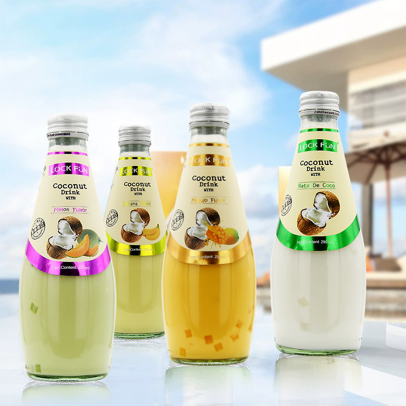 泰国进口椰汁乐可芬椰子汁椰子水果味芒果饮料290ml*6瓶装含果粒 - 图0
