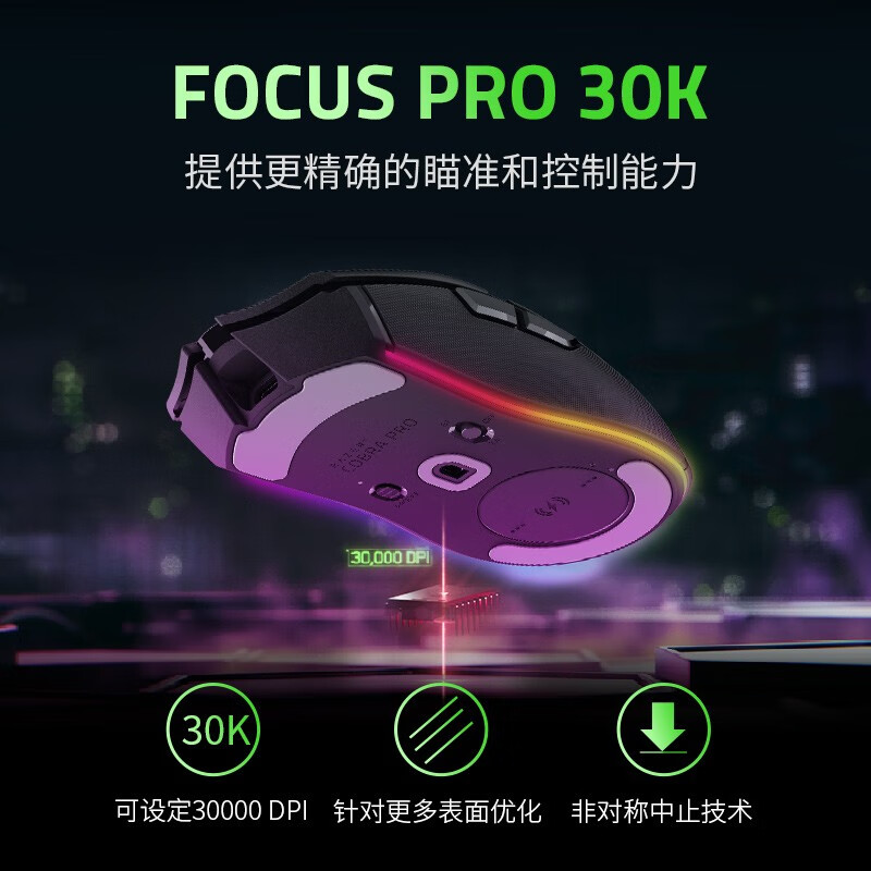 Razer雷蛇眼镜蛇专业版Cobra Pro无线游戏鼠标电竞RGB三模电脑lol - 图1