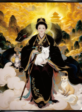 定制仙家堂口画像堂单暗堂口风景画黑妈妈仙堂背景东供奉挂画