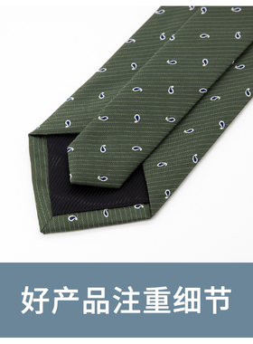 Jacketman绿色复古小腰果领带
