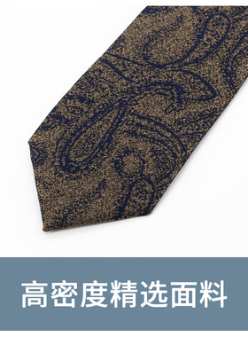 Jacketman咖灰时尚蓝几何图领带