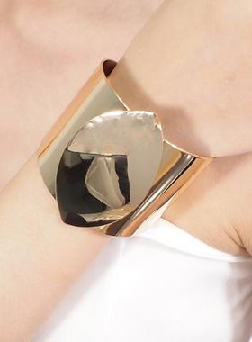 欧美夸张金属几何手环颈圈项链