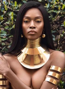 欧美夸张金属女酒吧项圈女