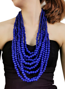 波西米亚树脂珠多层女项链